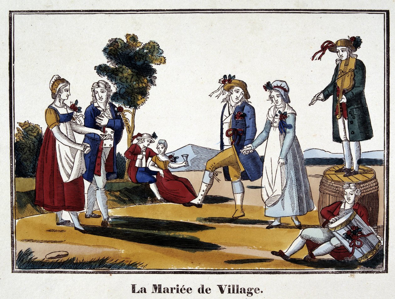 The village bride - imagery of Epinal av French School