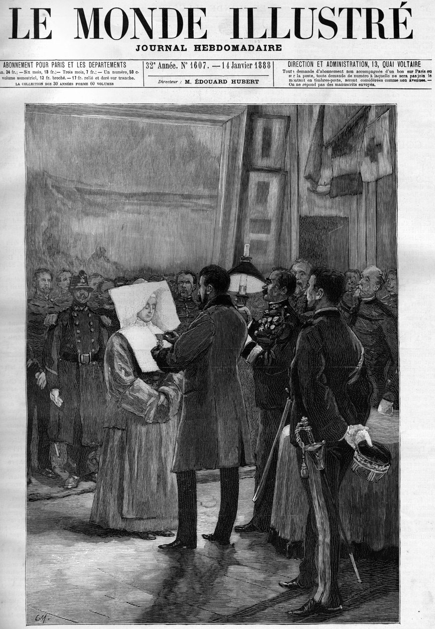 President Sadi Carnots (1837-1894) besøk i Val de Grace - i "The Illustrous World" - i 1888. av French School