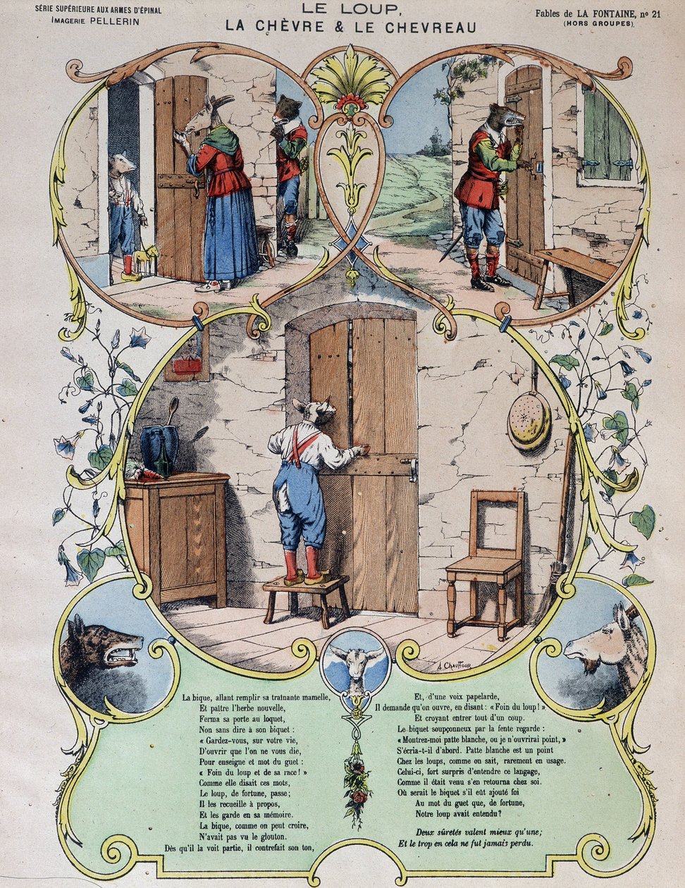 Ulven, geiten og geiten - Fables de La Fontaine en images d