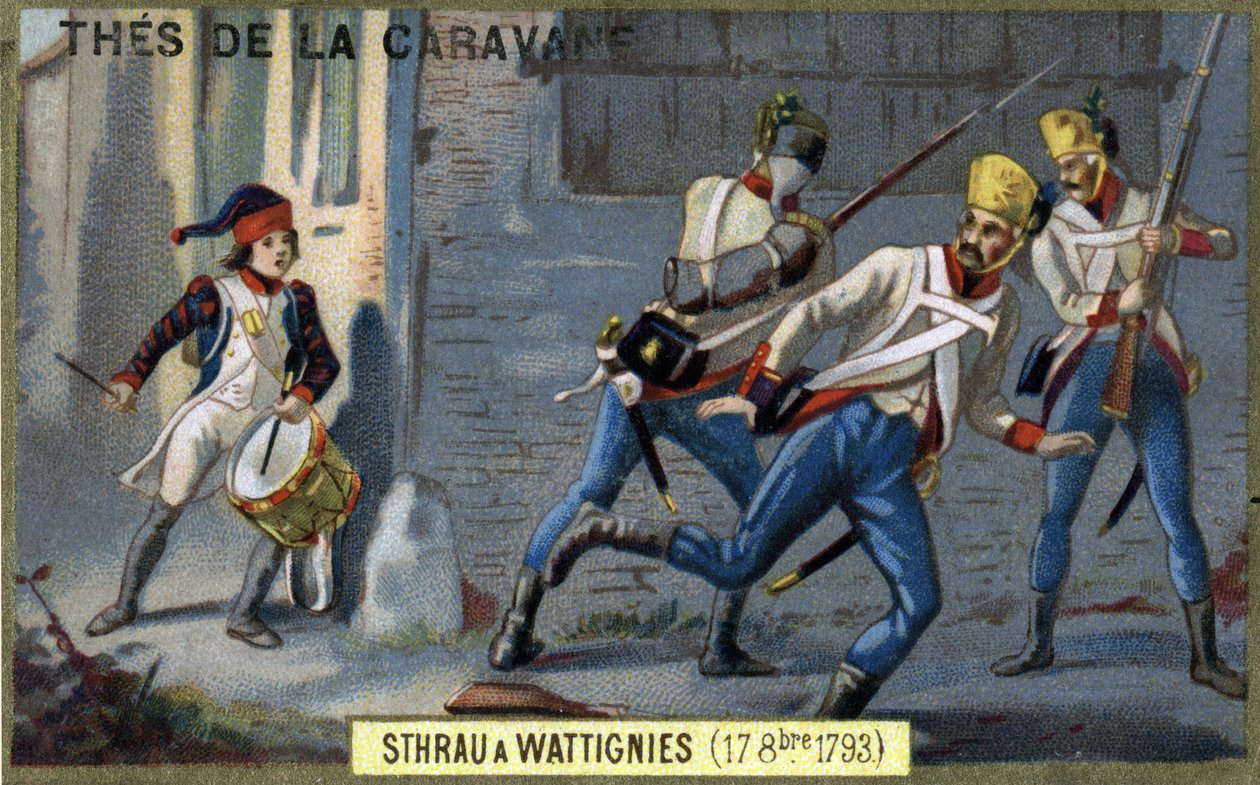 Den unge trommestrap falt i helter under slaget ved Wattignies 16. oktober av French School
