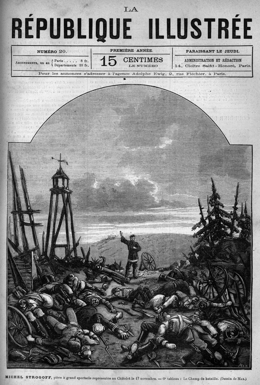 Teaterfremstilling: "" Michel Strogoff"" av Jules Verne (1828-1905) og Adolphe d