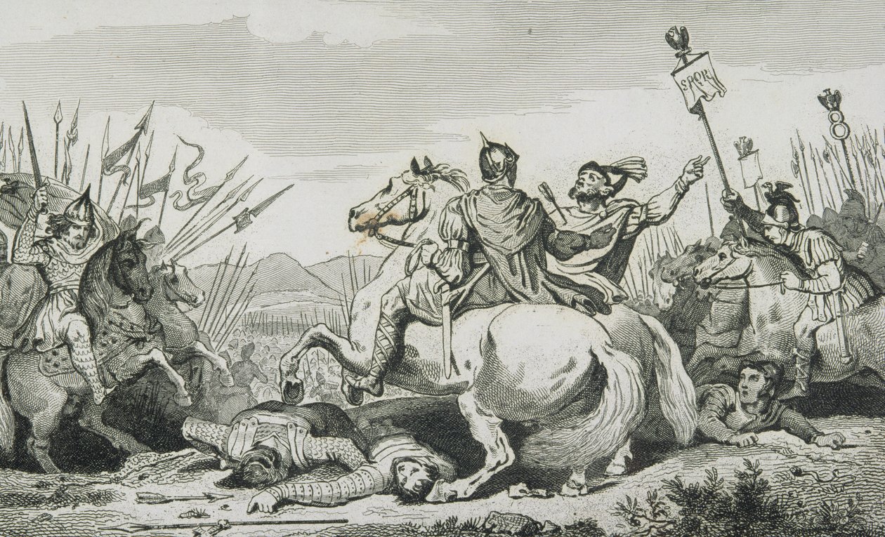 Theodoric is Slain in Battle Against Attila, nær Chalons, fra 