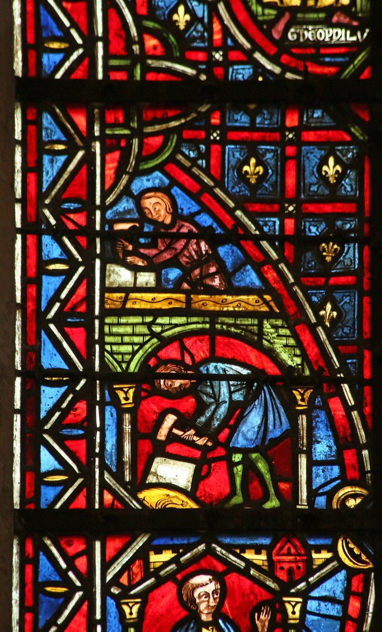 Theophilus bygger en kirke av French School