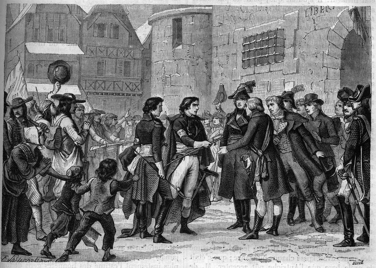 Third War of Vendee (1799-1800): Vendée-høvdinger returnerte våpnene sine i januar 1800 - Gravering av 1865 i "Histoire du Consulate et de l