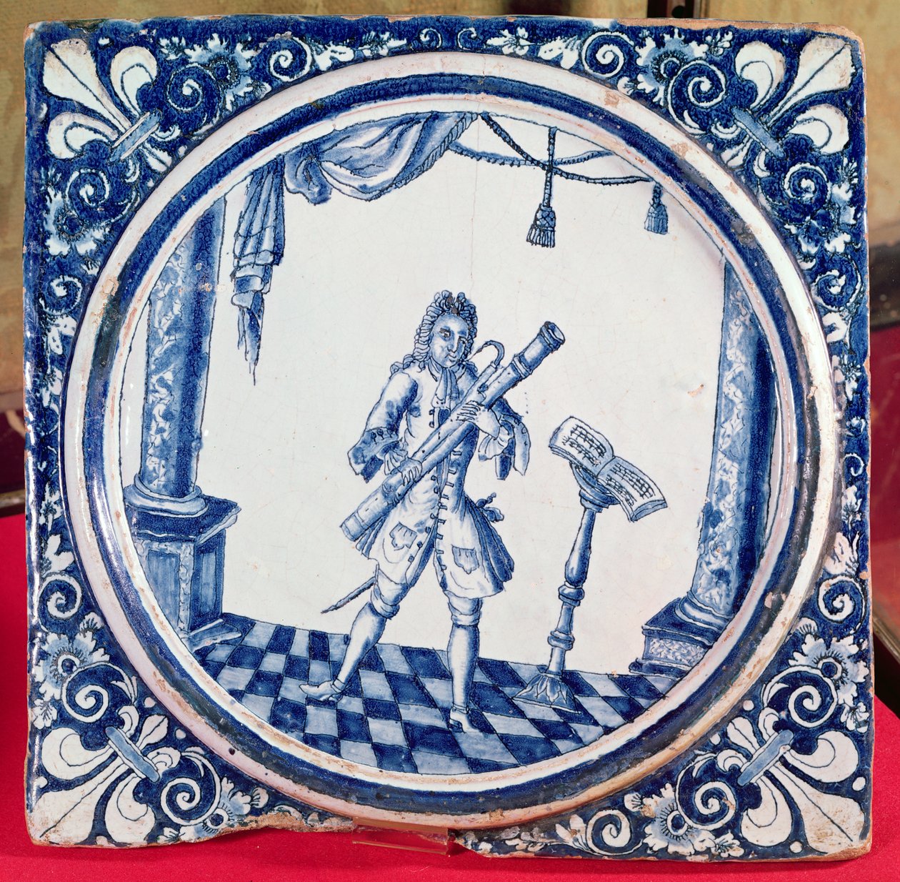 Flis som viser en fagottist, 1706 (fajanse) av French School