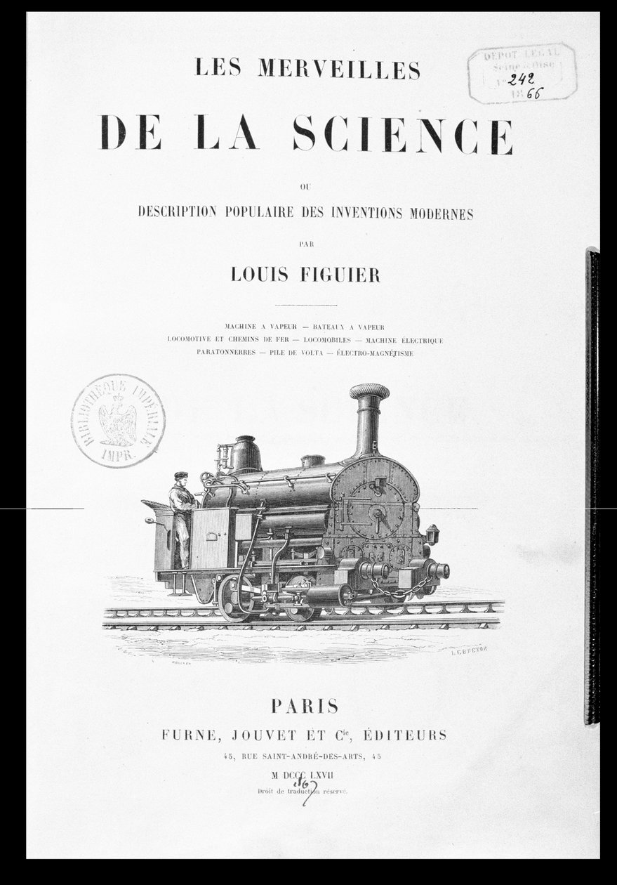 Tittelsiden til vitenskapens underverk av Louis Figuier (1819-94), utgitt av Furne og Jouvet, 1867 av French School