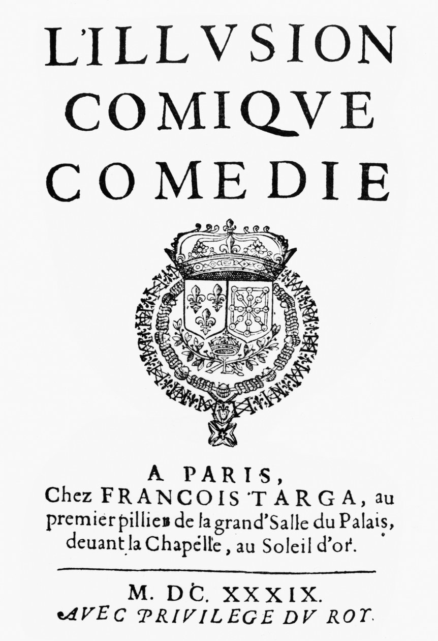 Tittelside til LIllusion Comique av Pierre Corneille (1606-84) utgitt i 1639 av French School