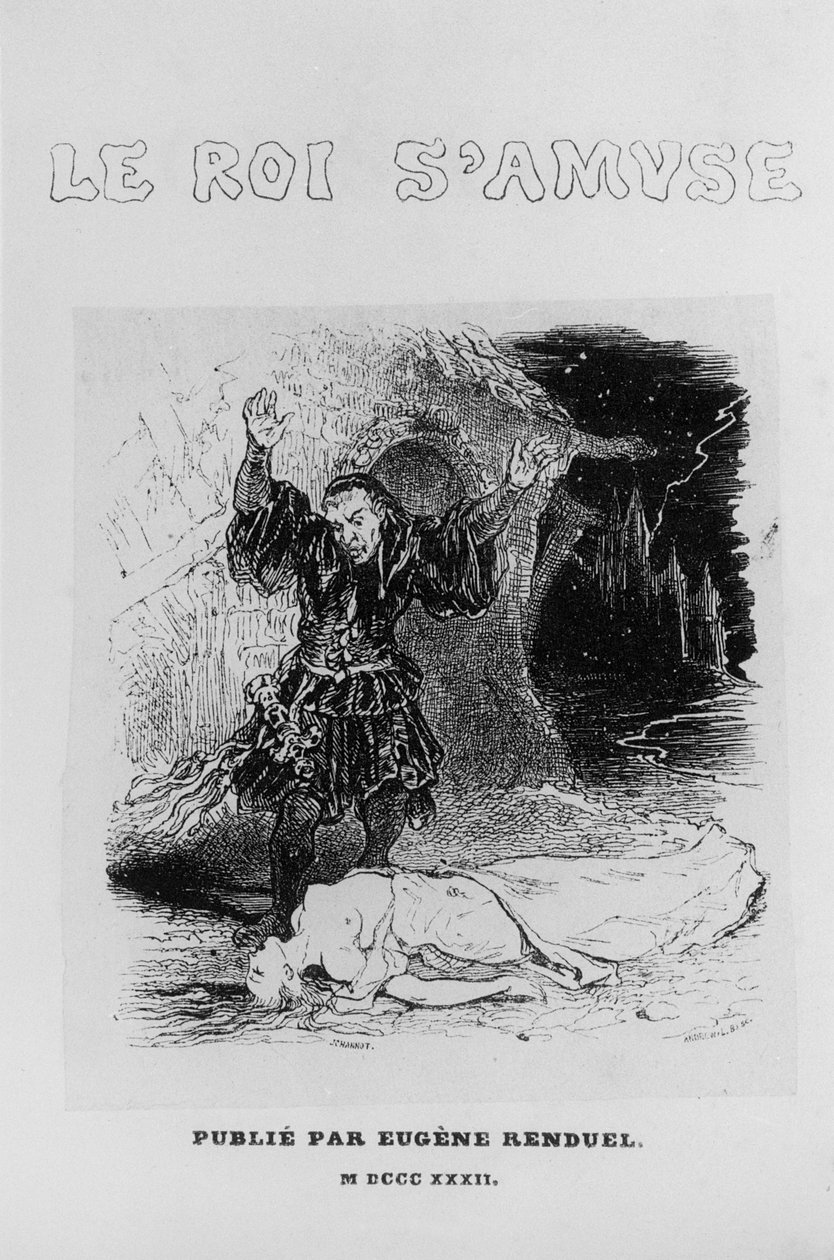Tittelside til Le Roi samuse, av Victor Hugo (1802-85), utgitt av Eugene Renduel, 1832 av French School