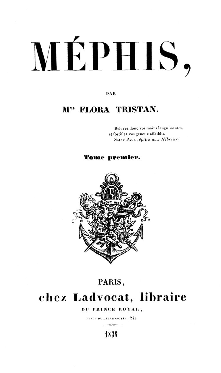 Tittelsiden til Mephis av Flora Tristan (1803-44) utgitt i Paris av Ladvocat, 1838 av French School