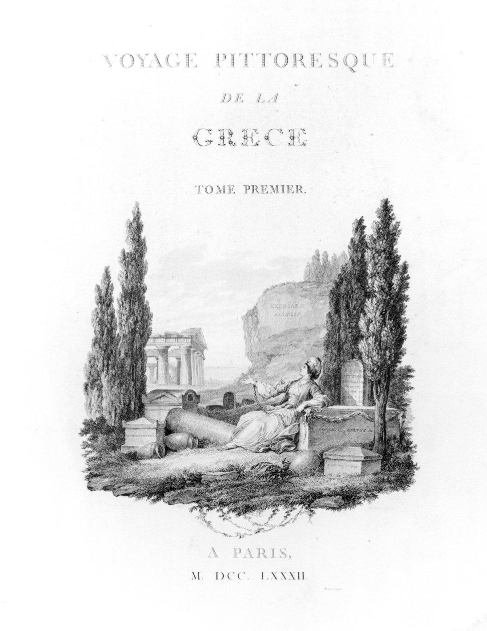 Tittelside til Picturesque Voyage of Greece av Choiseul-Gouffier, utgitt 1782 av French School