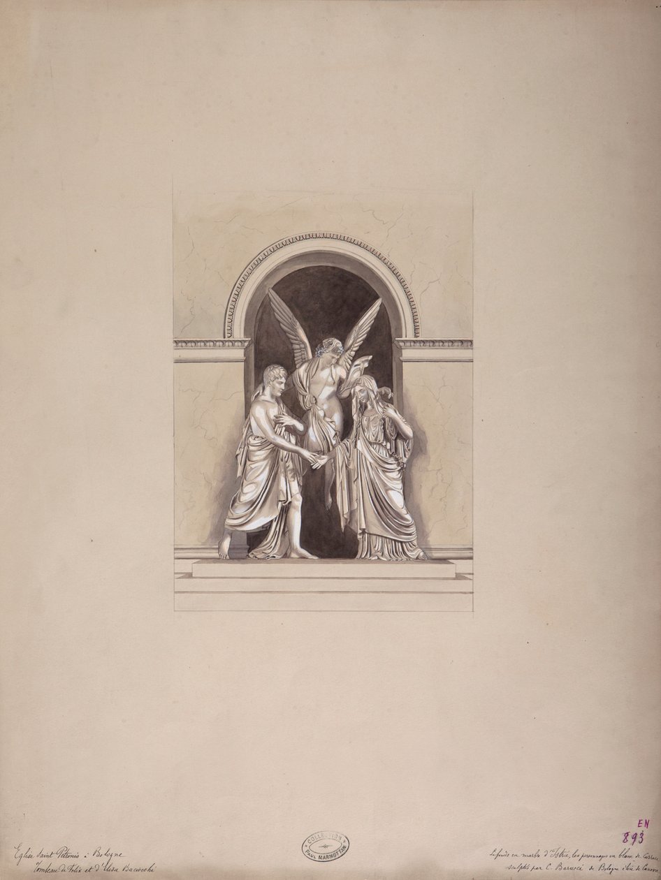 Felix og Elisa Baciocchis grav, San Petronio-basilikaen, Bologna, ca. 1900-20 av French School