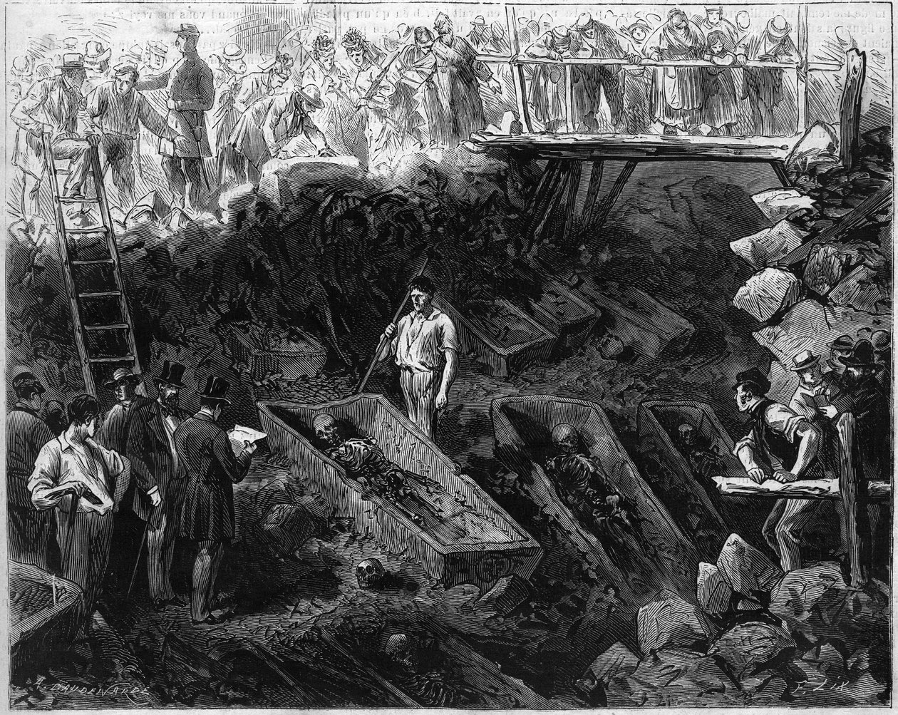Graver oppdaget rue de montagne Sainte Genevieve mens de gravde en kloakk av French School