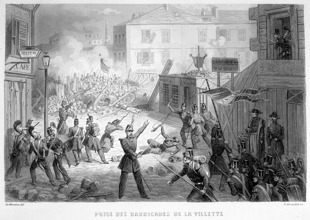 Fangst av barrikadene til La Villette (26. juni 1848) - i «Fasttes de Gardes Nationales de France»» av French School