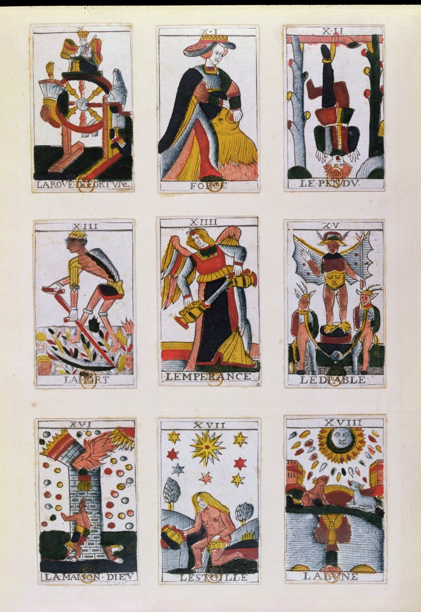 Tradisjonelle tarotkort av French School