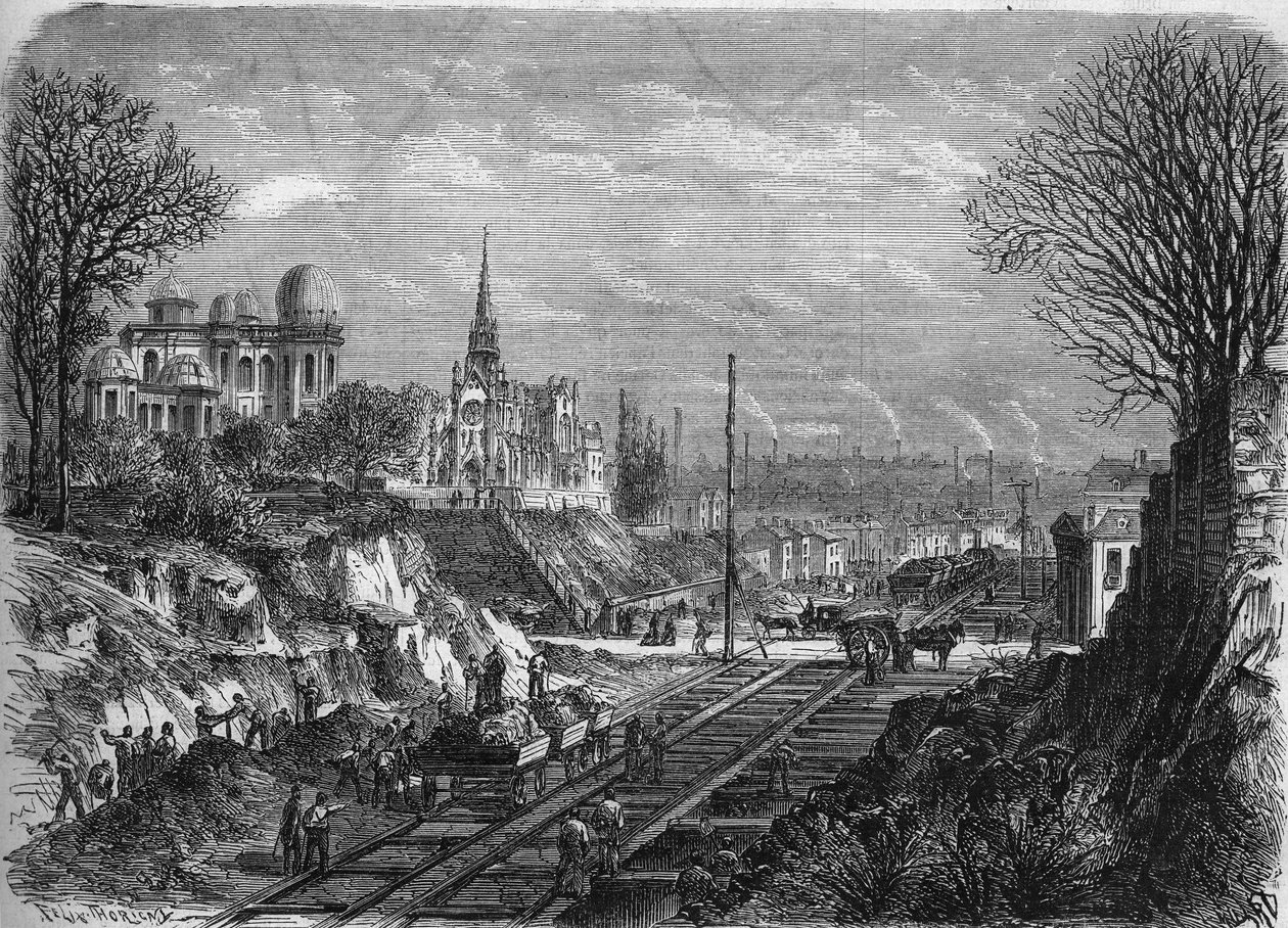 Transformasjoner av Paris under det andre imperiet, Haussmann-Paris: åpning av Boulevard Arago. Gravering i ""Le Monde Illustre"" nr. 568 av 29. februar 1868. av French School