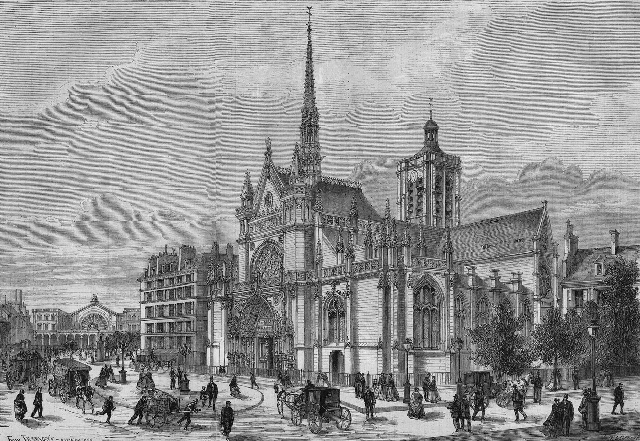 Transformations de Paris sous le Second Empire , Paris haussmannien : vue de la nouvelle facade neogothique de l