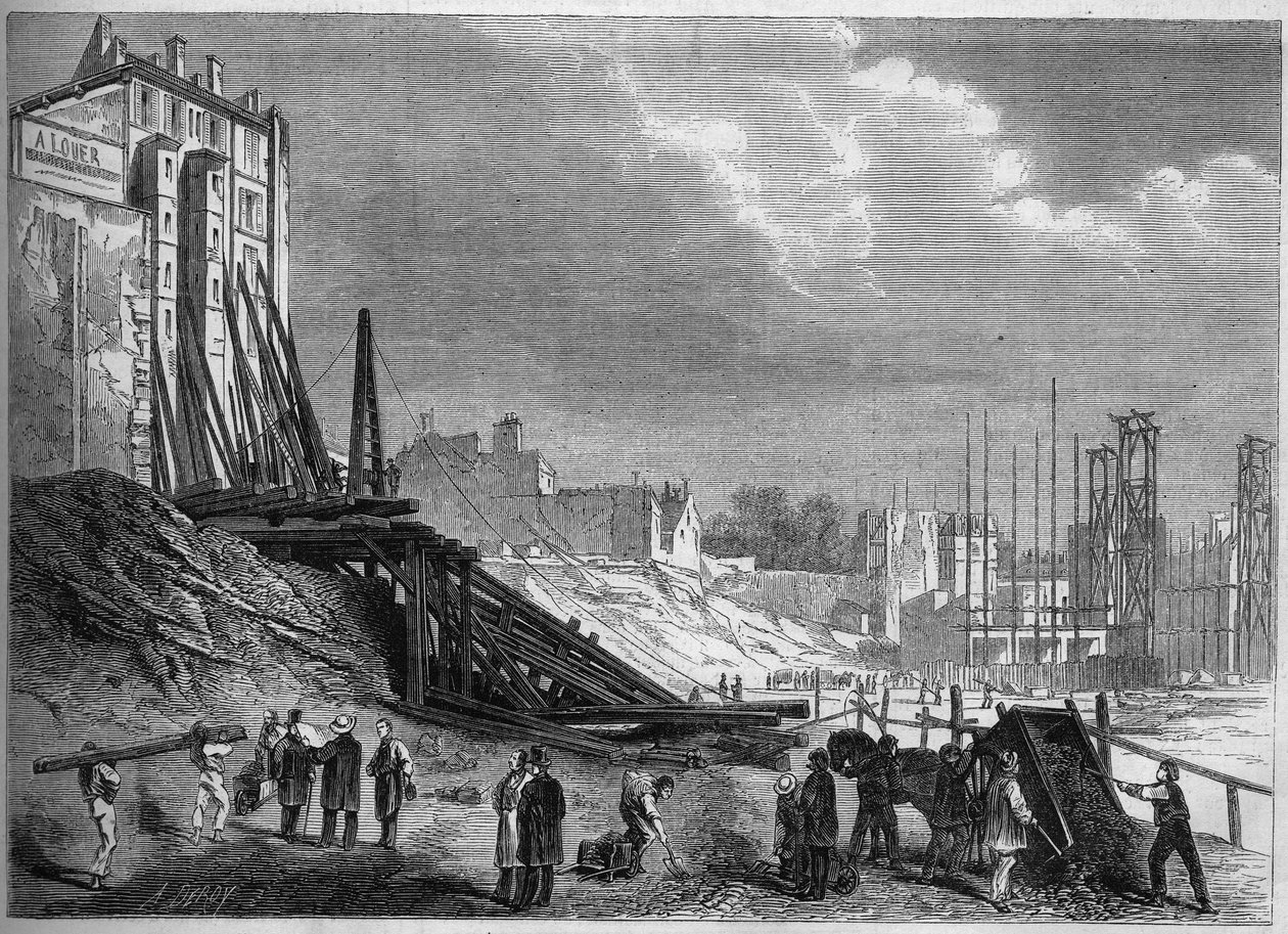 Transformations de Paris sous le Second Empire , Paris haussmannien : vue des demolitions a l