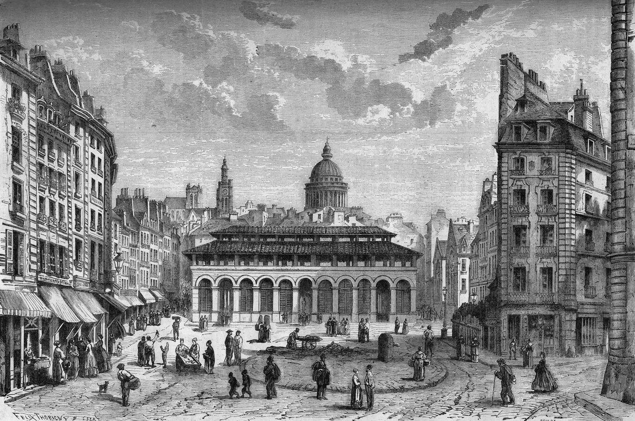 Transformations de Paris sous le Second Empire, Paris haussmannien : vue du marche des Carmes et de l