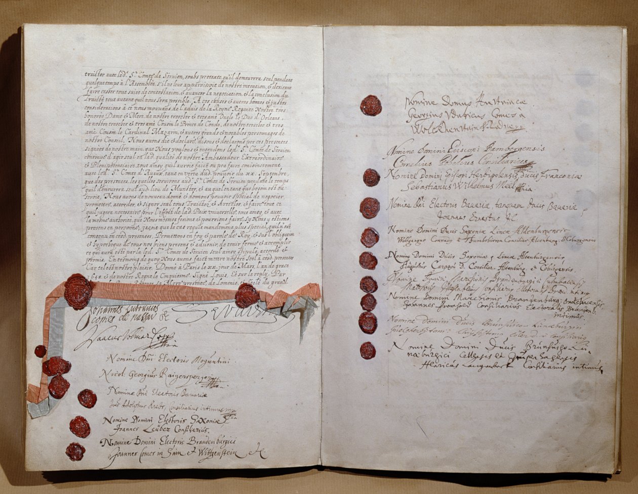 Westfalen-traktaten, undertegnet i Munster 24. oktober 1648 (se 212750) av French School