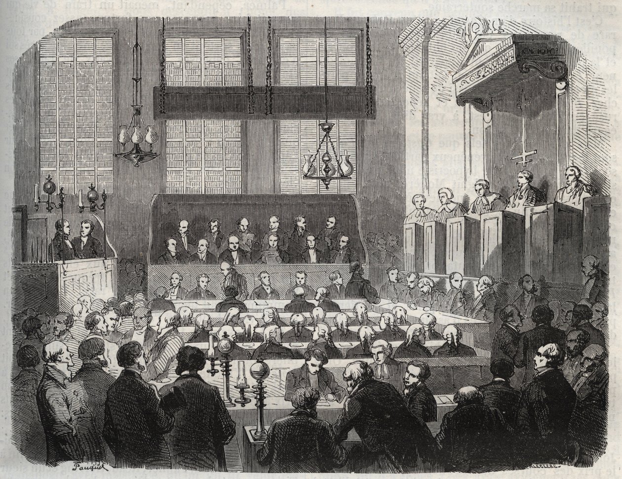 Rettssak mot William Palmer, ved Central Criminal Court, mai 1856, for forgiftning av John Parsons Cook, ved Rugeley (gravering) - William Palmer for Central Criminal Court i London i 1856 - Gravering i "Causes celebres de tous peuples" av Armand av French School