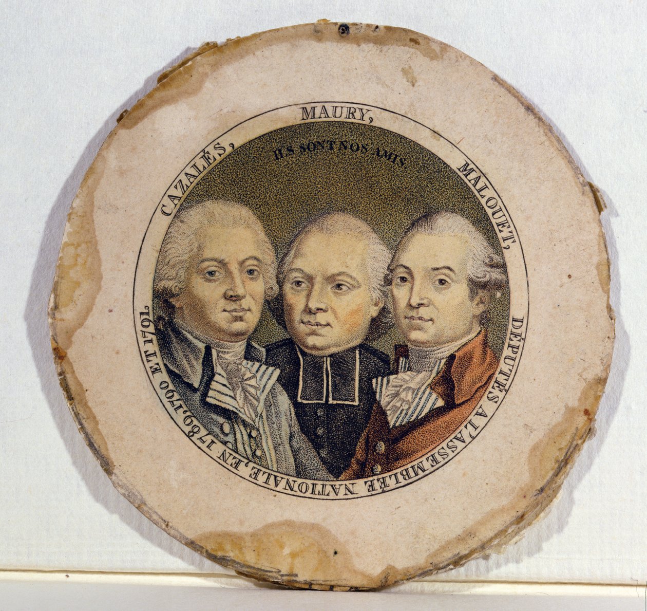 Trippelportrett av Jacques Antoine Marie de Cazales (1758-1805), Jean-Siffrein Maury (1746-1817) og Pierre Victor Malouet (1740-1814) av French School