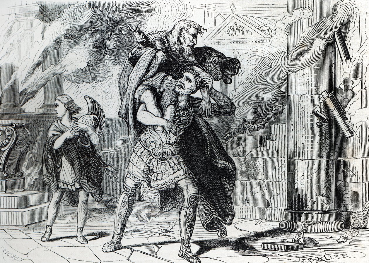 Trojan Leak (gravering) 1864 av French School