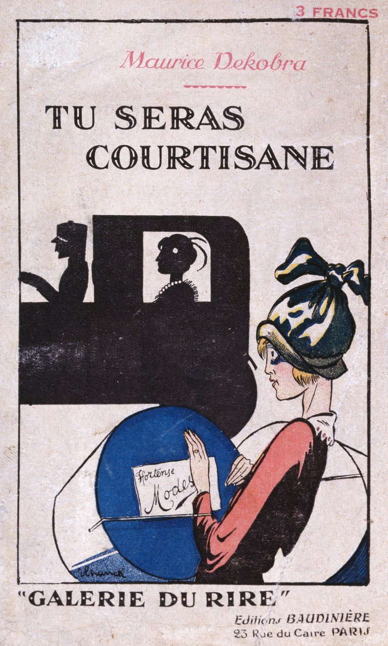 Tu Seras Courtisane, omslag til en roman av Maurice Dekobra (1885-1973), utgitt av Editions Baudiniere i Paris 1926 av French School
