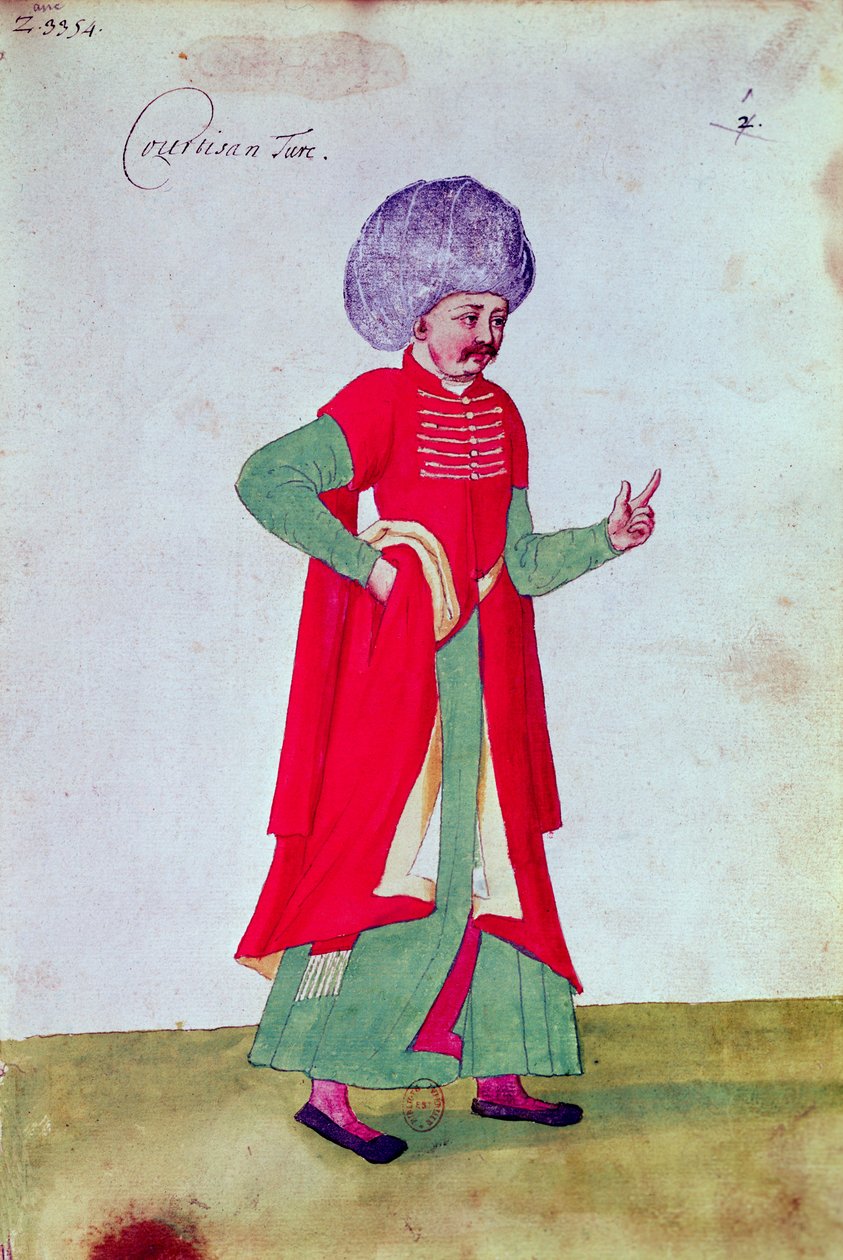 Tyrkisk hoffmann, 1567 (wc på papir) av French School