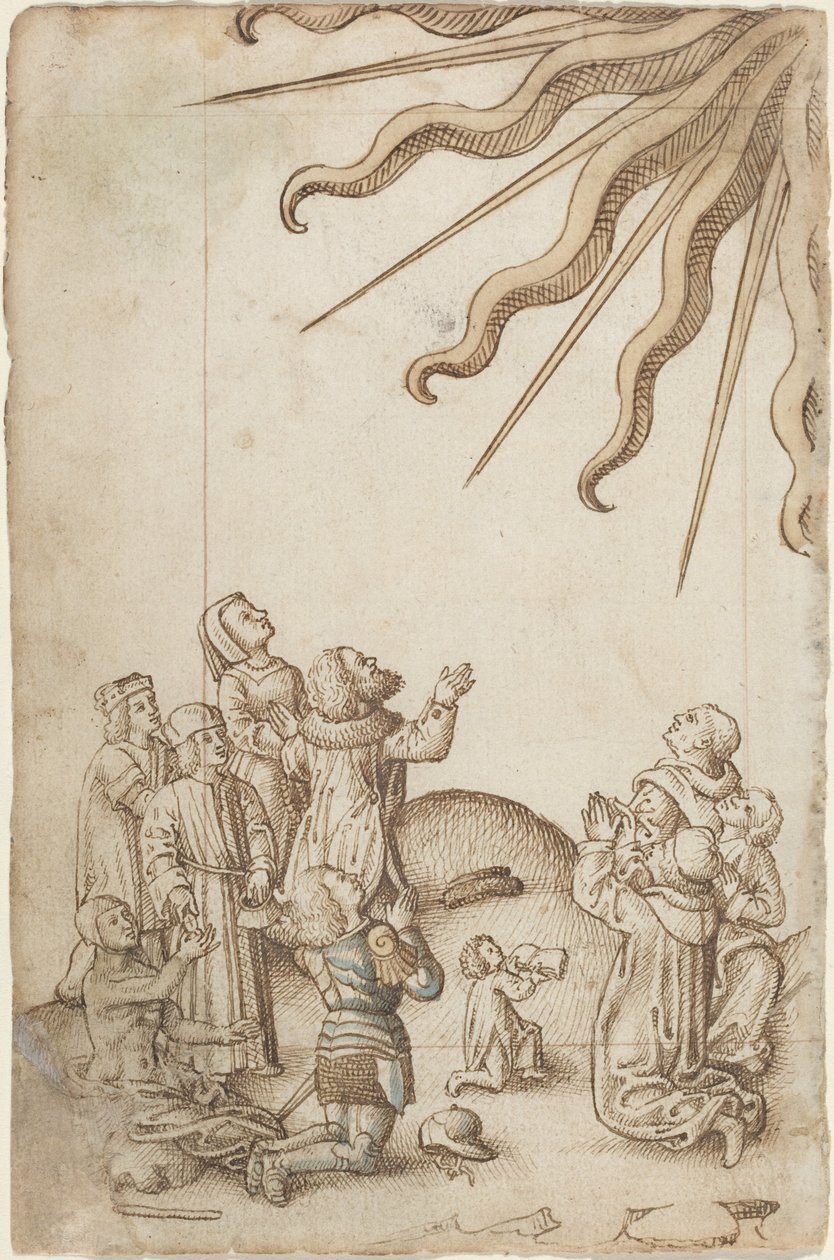 Snu kroppen din mens du tilber [fol. 37 verso], ca. 1512–1515 (penn- og blekktegning) av French School