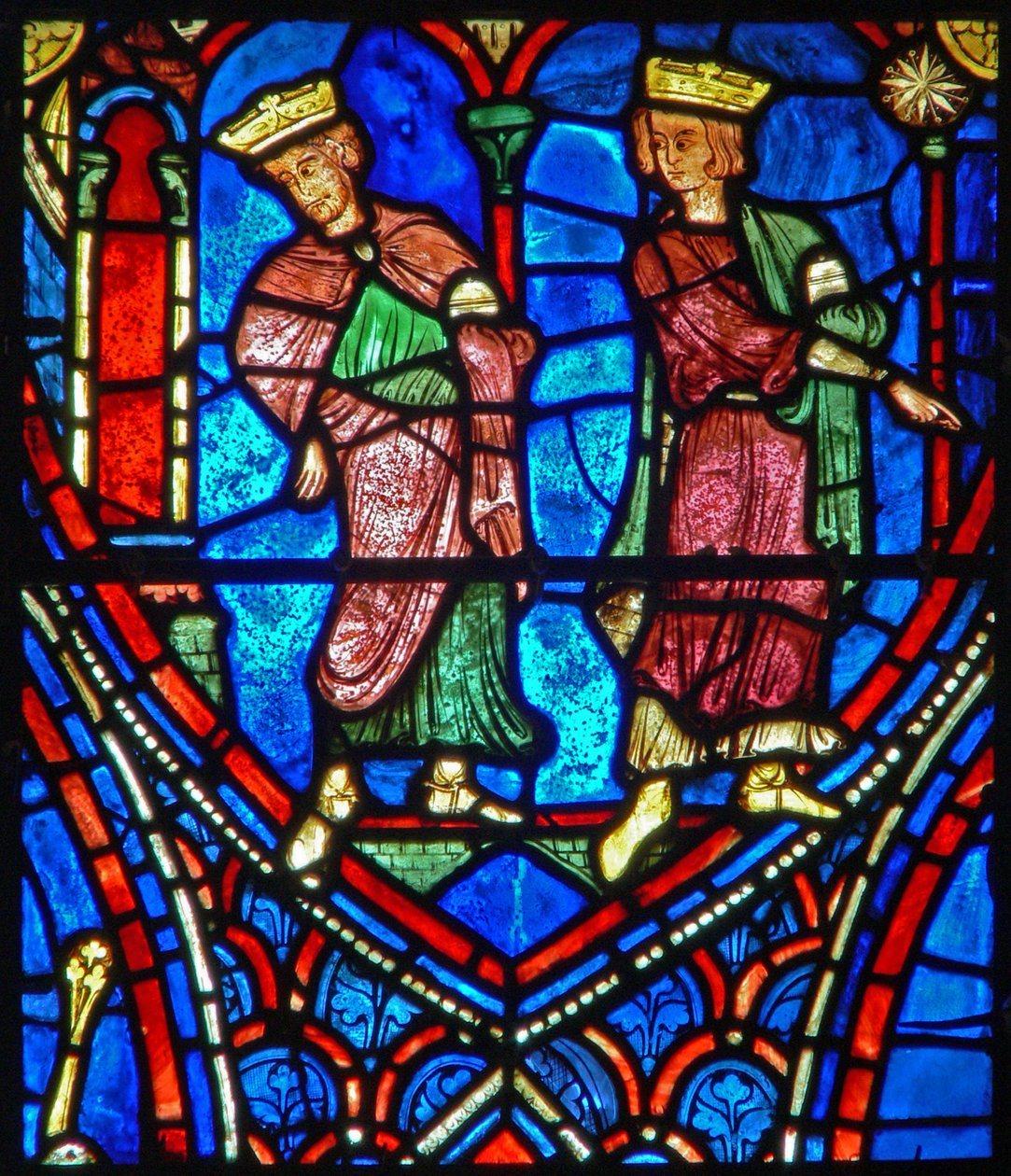 To magi følger stjernen i Betlehem (w28b) av French School
