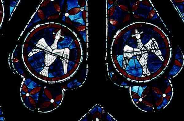 To duer detalj fra nordrosevinduet, ca. 1223 av French School