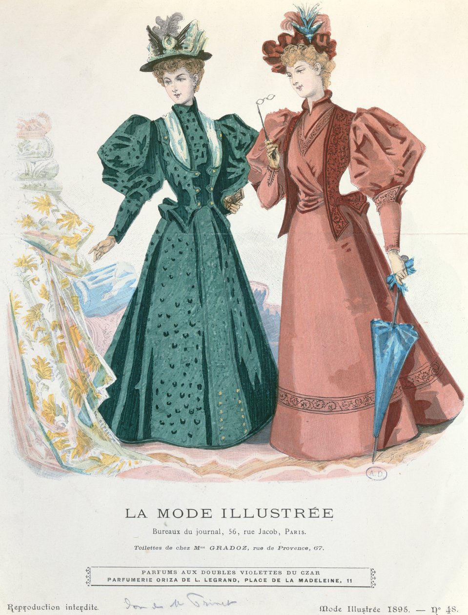To kvinner, fra La Mode Illustrée, 1895 av French School