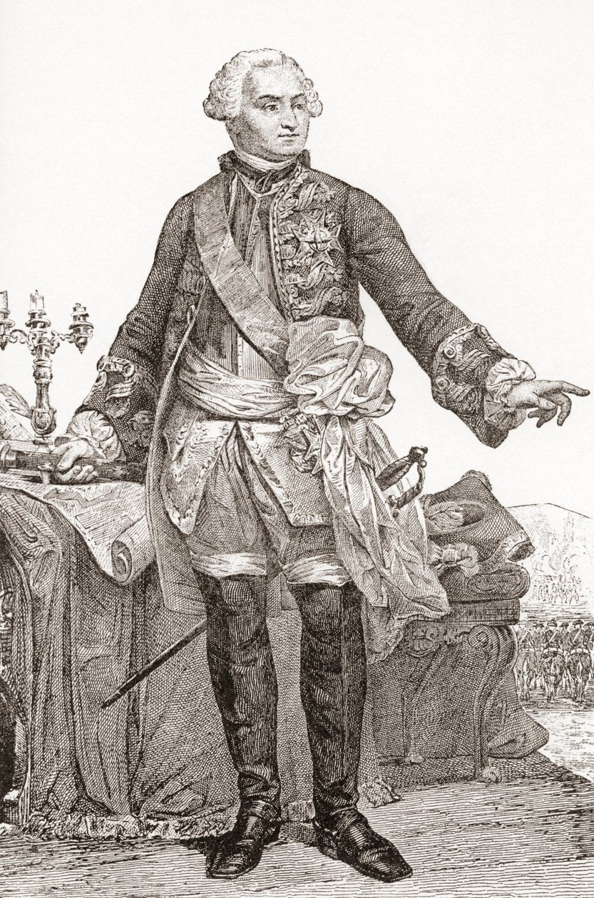 Ulrich Frédéric Woldemar, Comte de Lowendal, 17001755. Tyskfødt fransk soldat og statsmenn. Fra Les Heures Libres utgitt 1908. av French School