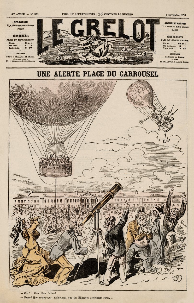 Et varsel, Place du Carrousel, fra Le Grelot, 3. november av French School
