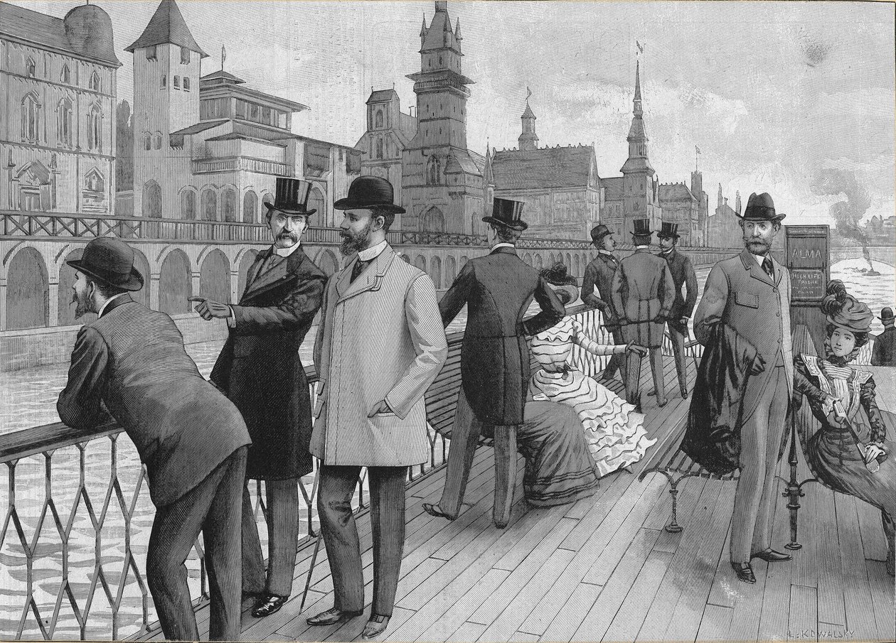 Universal Exhibition of 1900 in Paris: the street of nations. av French School
