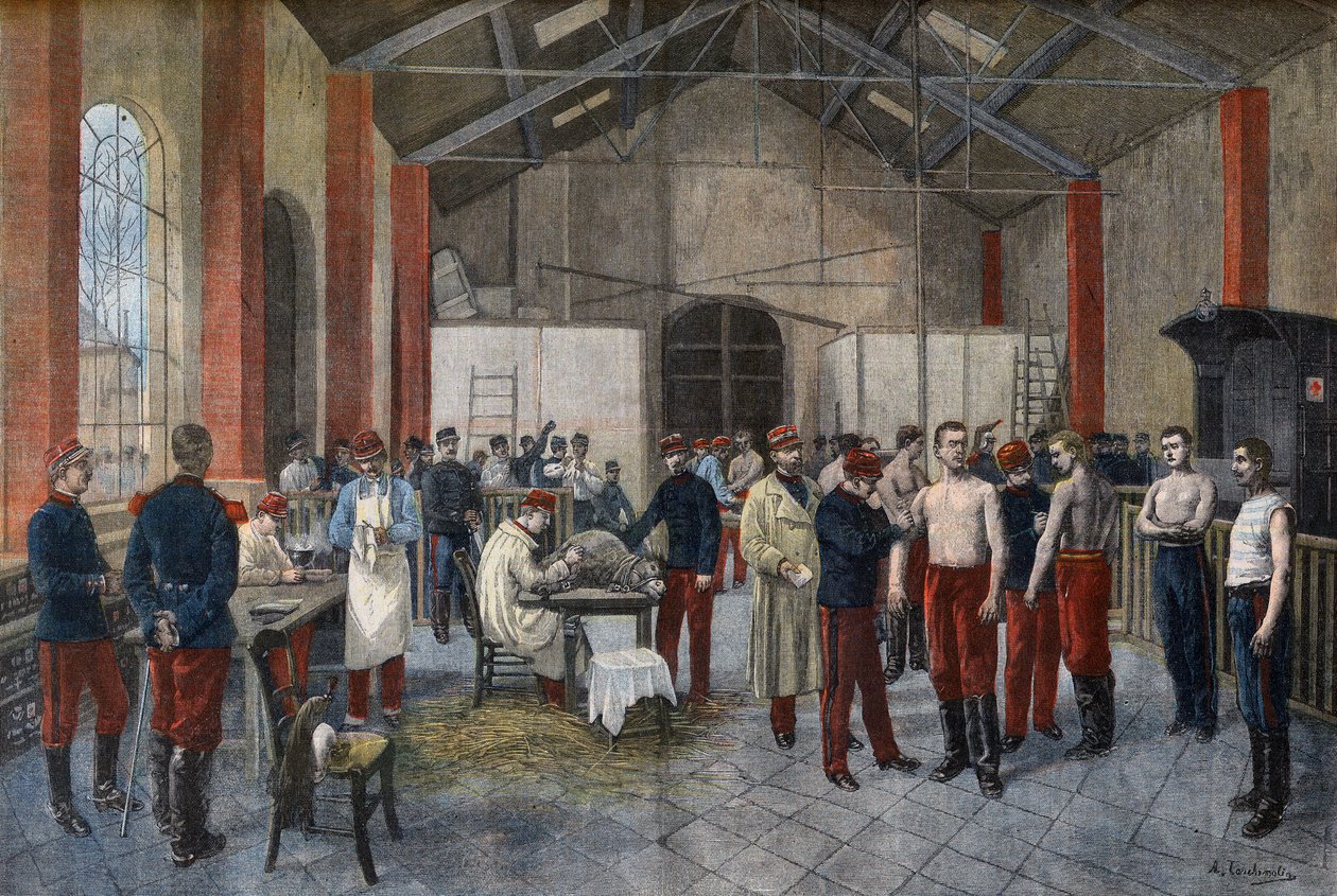 Vaksinasjon av rekruttene i regimentet i ”Le Petit Journal” 29. november av French School