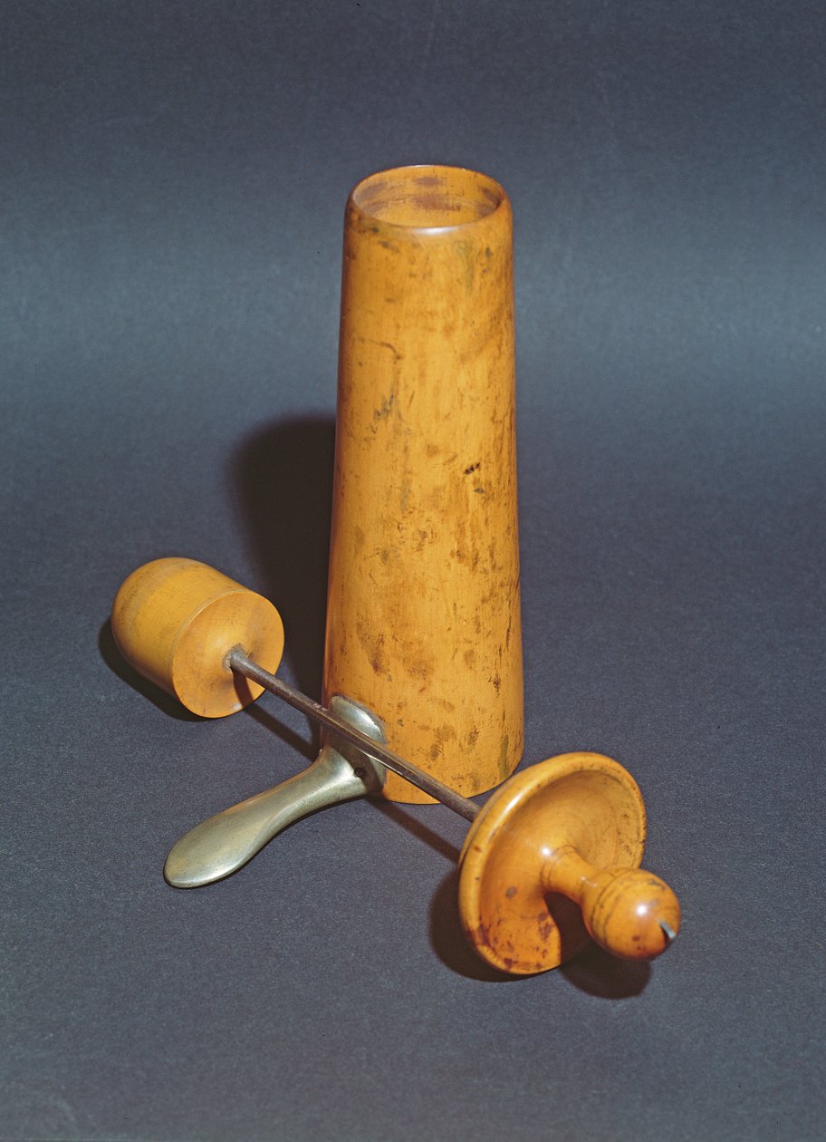 Vaginalt spekulum brukt av Joseph-Claude-Anthelme Recamier (1774-1852) (tre og metall) av French School