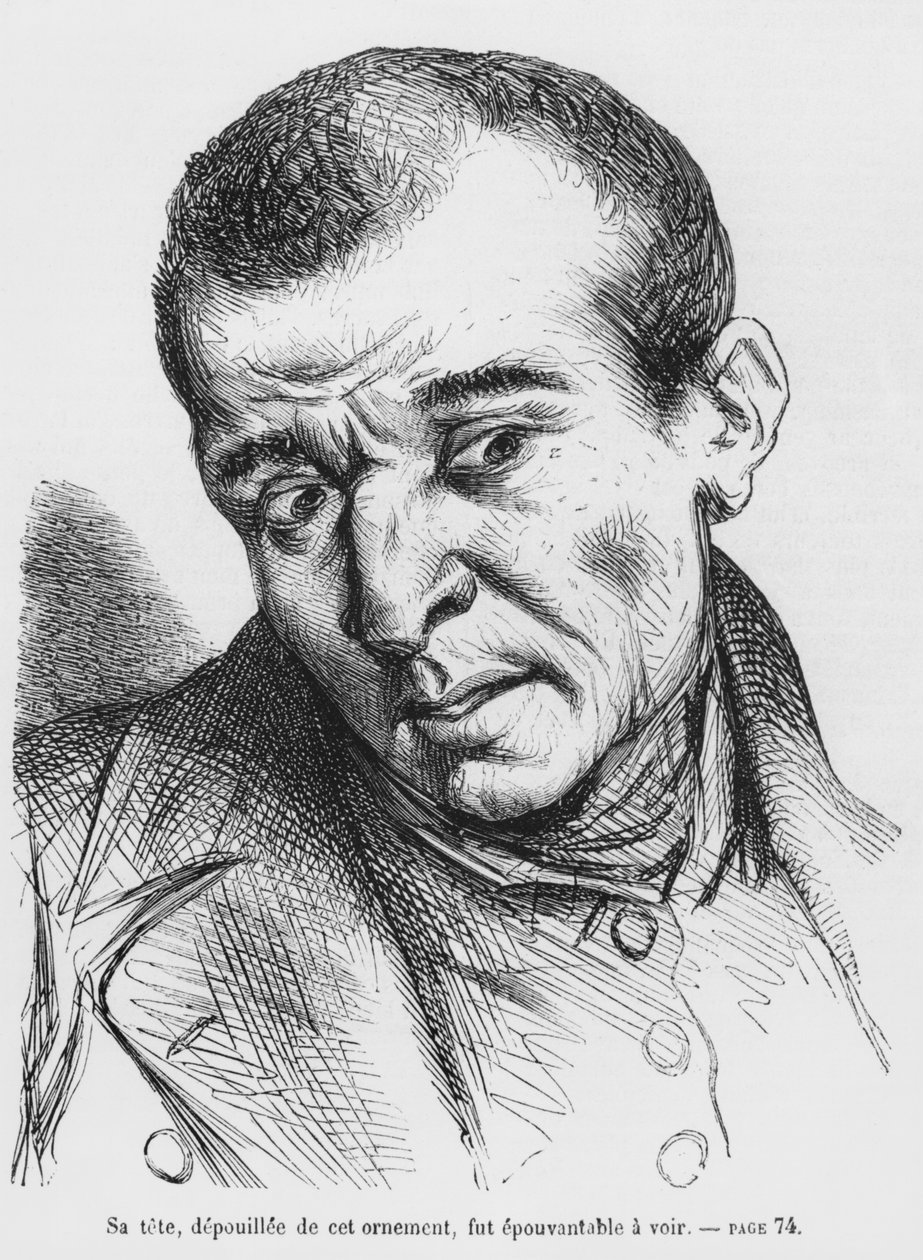 Vautrin arrestert og identifisert, illustrasjon fra Splendeurs et Miseres des Courtisanes av Honore de Balzac, publisert 1867 av French School