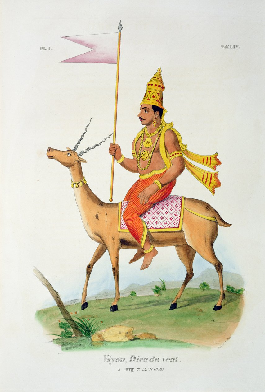 Vayu, gravert av C. de Motte (1785-1836) av French School