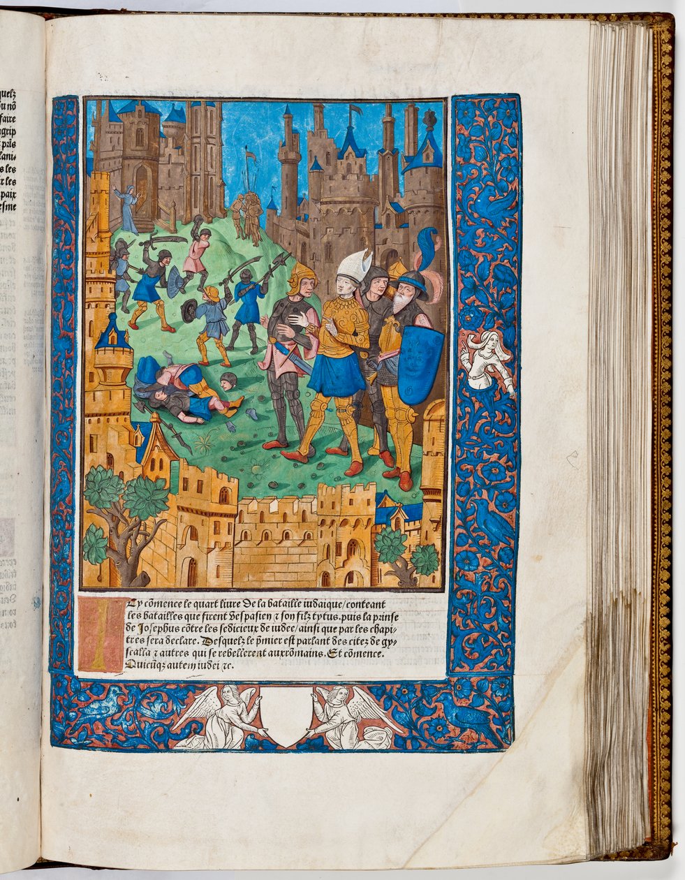 Vespasian subdues the revolt in Galilee, 67 AD (hand-coloured print) av French School