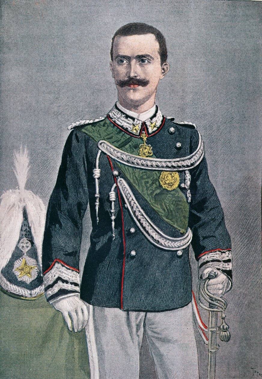 Victor Emmanuel III, illustrasjon fra Le Petit Journal, 1900 av French School