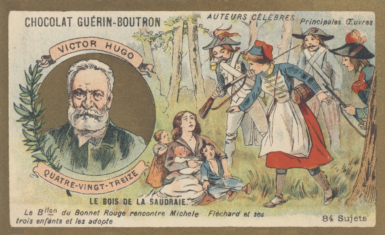 Victor Hugo (1802-1885), fransk poet, dramatiker, forfatter og romanforfatter, forfatter av "nittitre", roman (1874) av French School