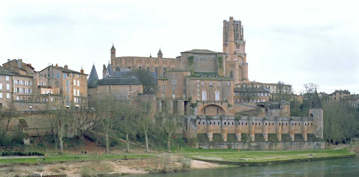 Utsikt over Albi-katedralen, startet i 1282 av French School