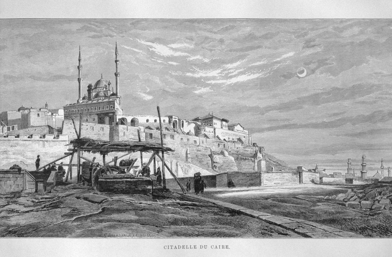 Utsikt over Kairo-citadellet, fra LEgypte av Georg Moritz Ebers, 1881 av French School