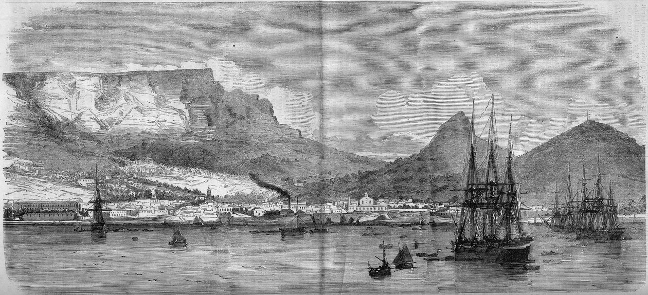 Utsikt over Cape Town (Cape Town, Cape Town), Sør-Afrika av French School