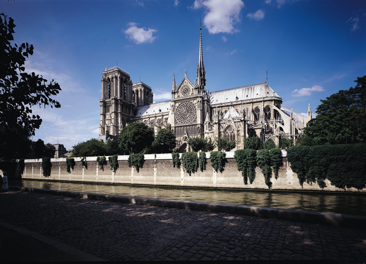 Utsikt over katedralen fra Seinen, 1163-1345 (se også 98568) av French School