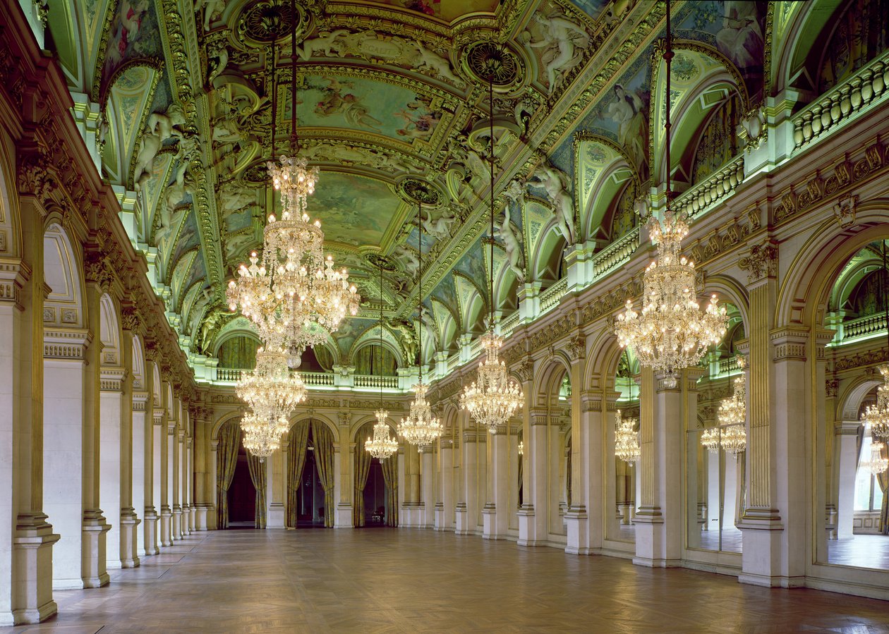 Utsikt over Grande Salle des Fetes, etter 1871 av French School