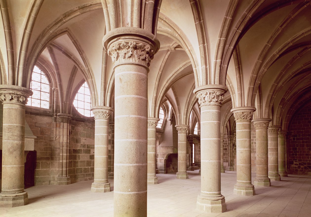 Utsikt over Salle des Chevaliers, tidligere scriptorium av French School