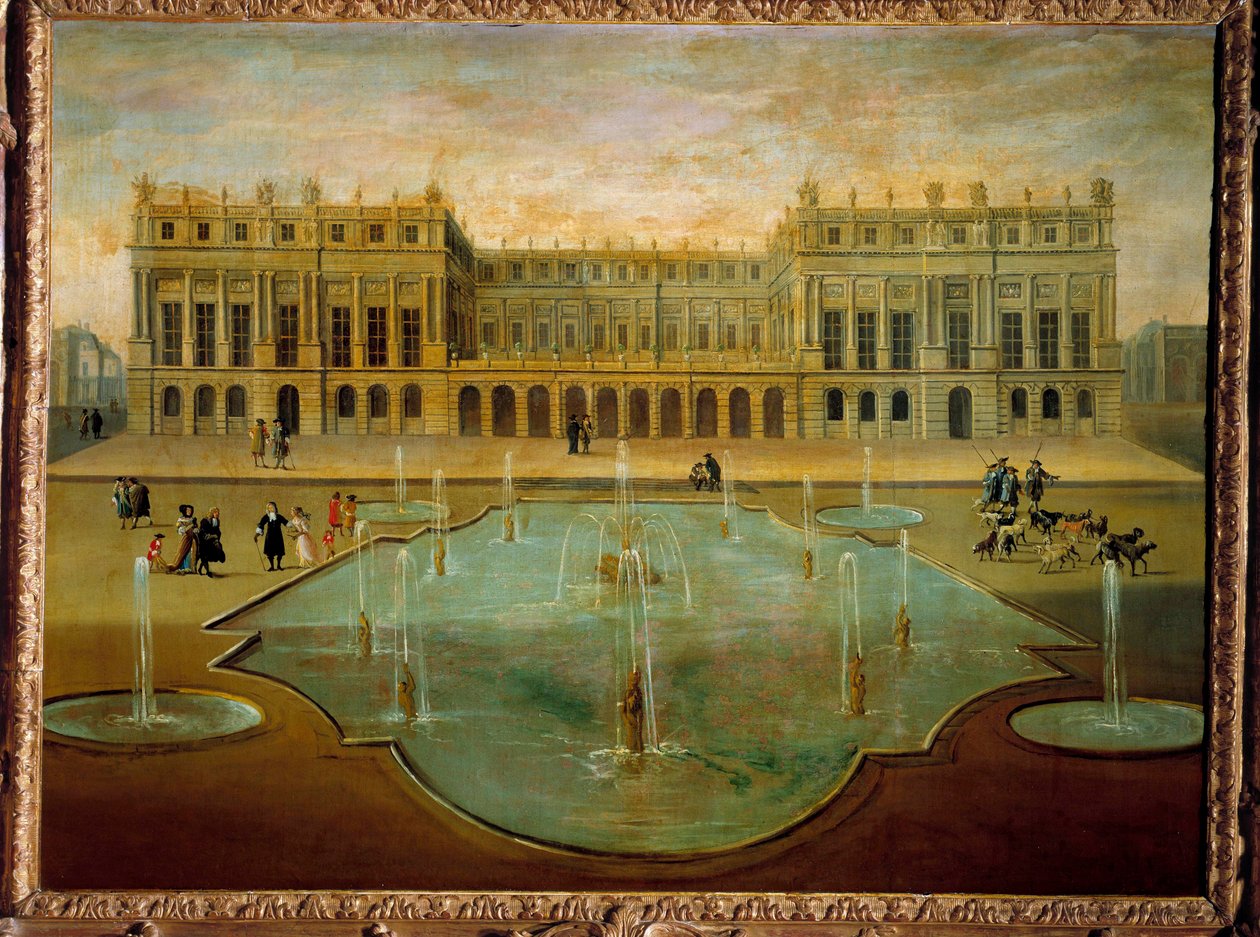Utsikt over slottet i Versailles fra siden av hagene før 1678 Anonymt maleri av den franske skolen. 1600-tallets søn. 1,36 x 1,54 m av French School