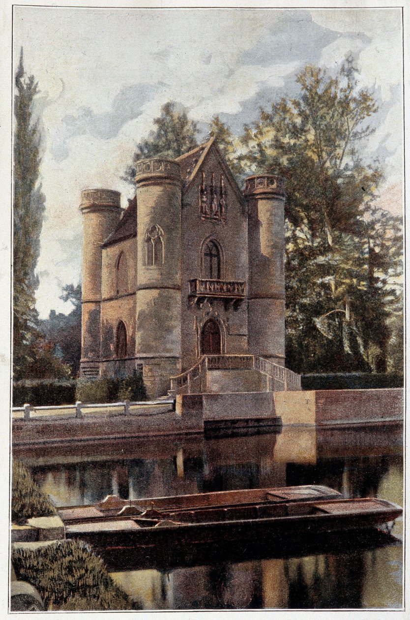 Utsikt over slottet til Lady Blanche i Orry la Ville i Oise-litografien fra 1800-tallets Paris, dekorativ kunst av French School